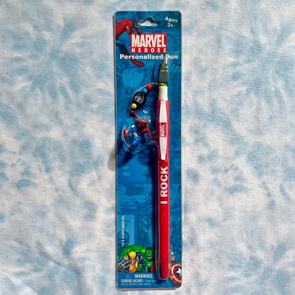 Vintage Marvel Heroes Spider-Man “I Rock” personalized pen - BRAND NEW
